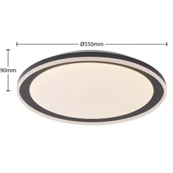 Lindby LED-taklampe Verdan, svart, metall, dimbar, CCT| Design- Og Hotellbelysning