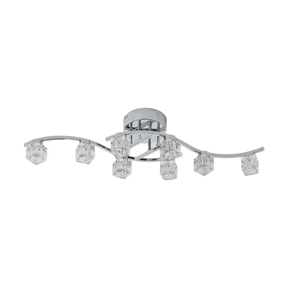 Lindby LED-taklampe Yaro, 8 lyskilder, krom, dimbar Online