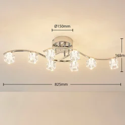 Lindby LED-taklampe Yaro, 8 lyskilder, krom, dimbar Online