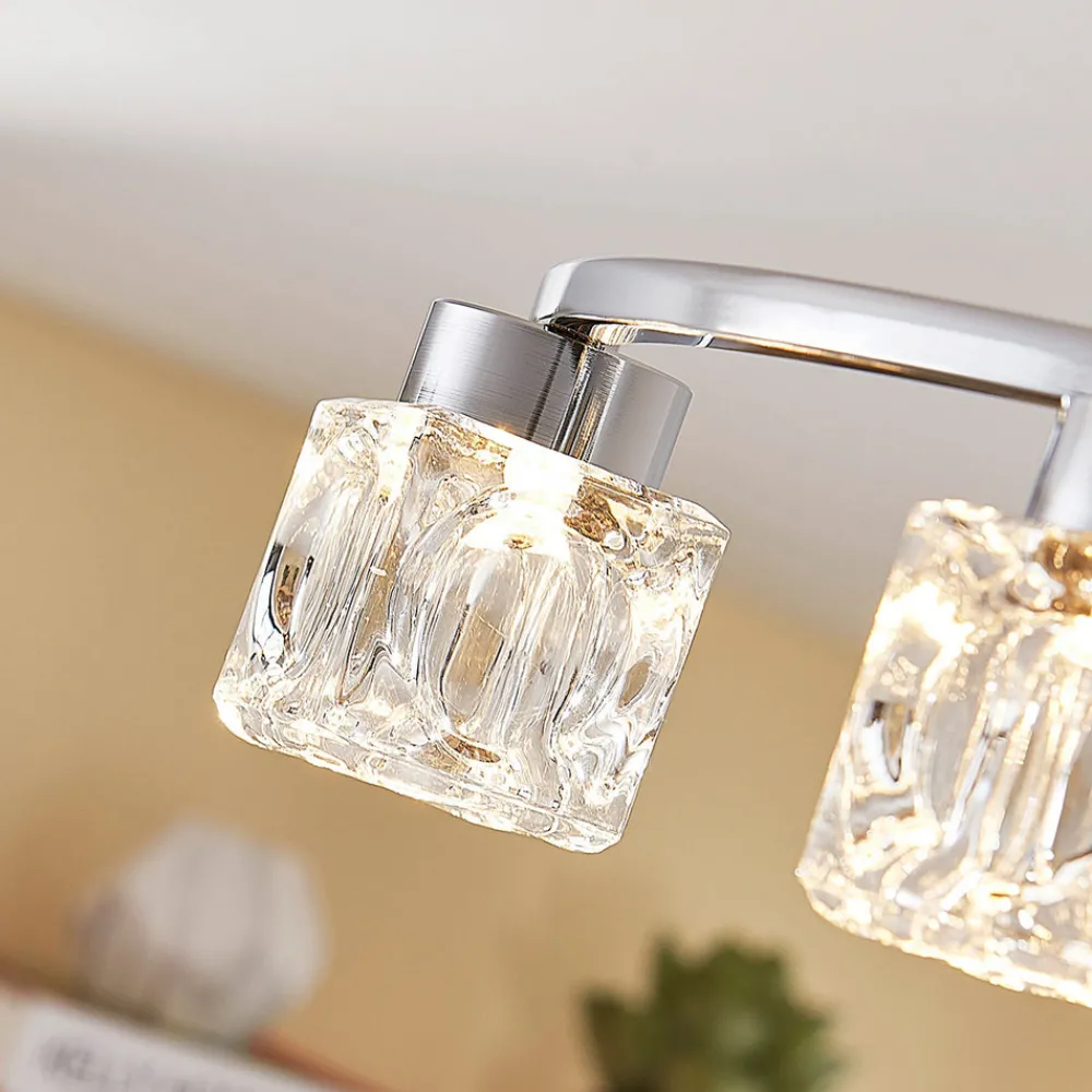 Lindby LED-taklampe Yaro, 8 lyskilder, krom, dimbar Online