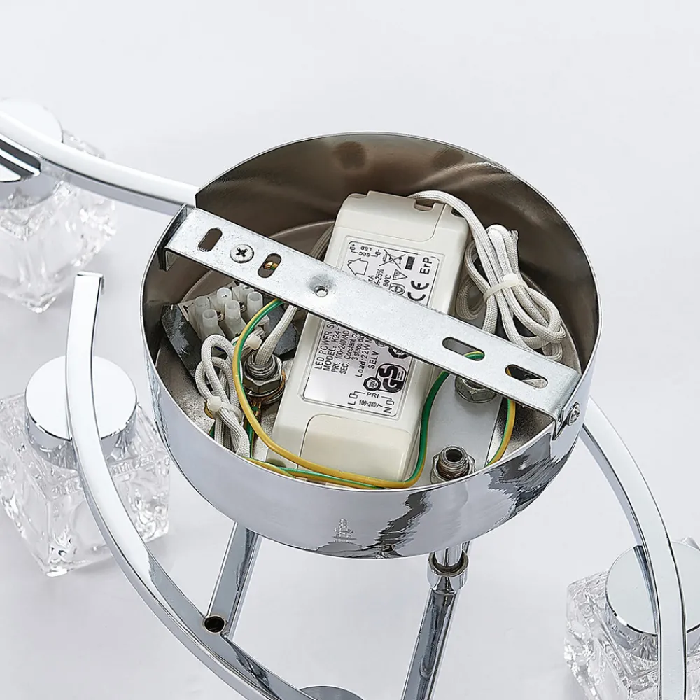 Lindby LED-taklampe Yaro, 8 lyskilder, krom, dimbar Online