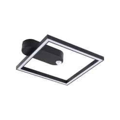 Lindby LED-taklampe Yulla, 34 cm, svart, sensor Hot