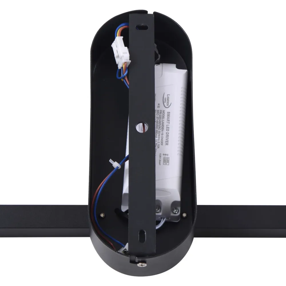 Lindby LED-taklampe Yulla, 34 cm, svart, sensor Hot