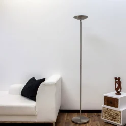 Lindby LED-uplight Malea, 180 cm, nikkel, metall| Gulvlamper