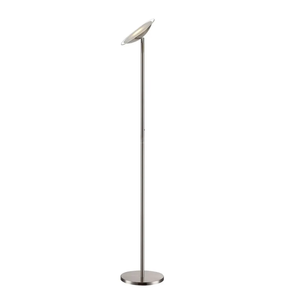 Lindby LED-uplight Malea, 180 cm, nikkel, metall| Gulvlamper