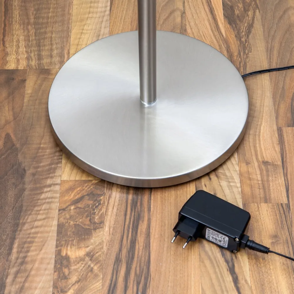 Lindby LED-uplight Malea, 180 cm, nikkel, metall| Gulvlamper