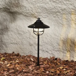 Lindby LED-utelampe Ketil, svart, jordspyd, batteri| Kommersiell Utebelysning|Led-Utendørs