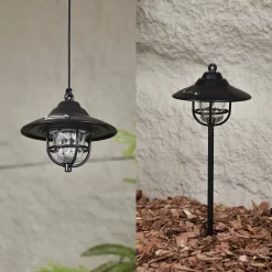 Lindby LED-utelampe Ketil, svart, jordspyd, batteri| Kommersiell Utebelysning|Led-Utendørs