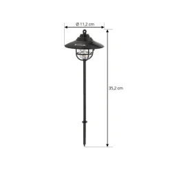 Lindby LED-utelampe Ketil, svart, jordspyd, batteri| Kommersiell Utebelysning|Led-Utendørs