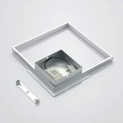 Lindby LED-vegglampe Anays, 32 cm x 32 cm, krom/klar New