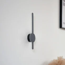 Lindby LED-vegglampe Borian, svart, aluminium, 40 cm