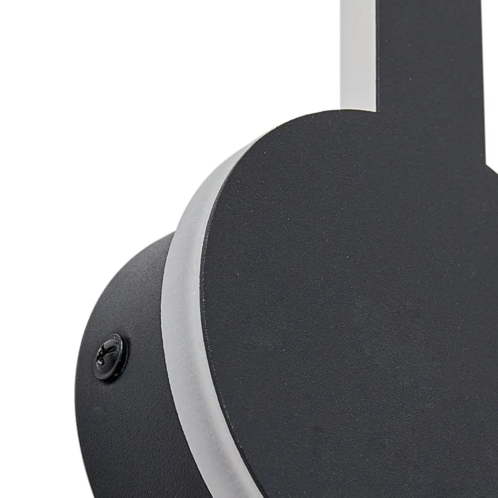 Lindby LED-vegglampe Borian, svart, aluminium, 40 cm