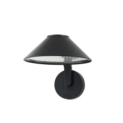 Lindby LED-vegglampe Capelo, svart, aluminium, Ø20cm| Kommersiell Utebelysning|Led-Utendørs