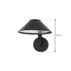 Lindby LED-vegglampe Capelo, svart, aluminium, Ø20cm| Kommersiell Utebelysning|Led-Utendørs