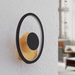 Lindby LED-vegglampe Feival, 29 cm, rust/gull, metall New