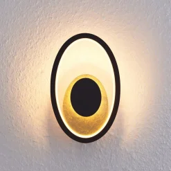 Lindby LED-vegglampe Feival, 29 cm, rust/gull, metall New