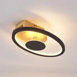 Lindby LED-vegglampe Feival, 29 cm, rust/gull, metall New