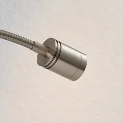 Lindby LED-vegglampe Legera, 11 cm, nikkelfarget, fleksibel arm| Led-Innendørs|Vegglamper