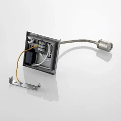 Lindby LED-vegglampe Legera, 11 cm, nikkelfarget, fleksibel arm| Led-Innendørs|Vegglamper