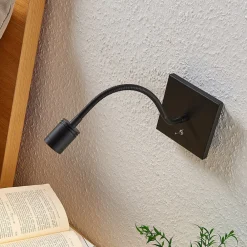 Lindby LED-vegglampe Mayar, 2stk, svart, leselampe, 11 cm| Design- Og Hotellbelysning|Led-Innendørs