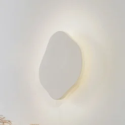 Lindby LED-vegglampe Nielson, beige, gips, 30 cm høy| Design- Og Hotellbelysning|Led-Innendørs