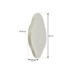 Lindby LED-vegglampe Nielson, beige, gips, 30 cm høy| Design- Og Hotellbelysning|Led-Innendørs