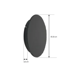 Lindby LED-vegglampe Peetu, Ø 25 cm, skifer, dimbar| Vegglamper