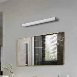 Lindby LED-vegglampe Philippa, kantet, 59 cm, aluminiumsfarget, IP44