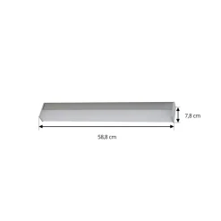 Lindby LED-vegglampe Philippa, kantet, 59 cm, aluminiumsfarget, IP44