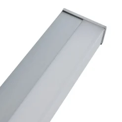 Lindby LED-vegglampe Philippa, kantet, 59 cm, aluminiumsfarget, IP44