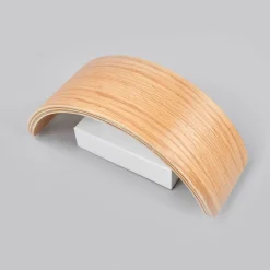 Lindby LED-vegglampe Rafailia, bredde 23 cm, tre, 3 000 K Online