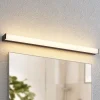 Lindby LED-vegglampe til bad Ulisan, 89 cm, svart, kantet Best