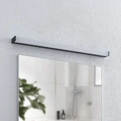 Lindby LED-vegglampe til bad Ulisan, 89 cm, svart, kantet Best