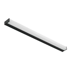 Lindby LED-vegglampe til bad Ulisan, 89 cm, svart, kantet Best