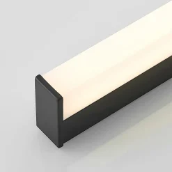 Lindby LED-vegglampe til bad Ulisan, 89 cm, svart, kantet Best