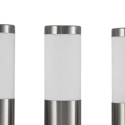 Lindby Lexiane LED-solcellelamper, sett med 3, stål New