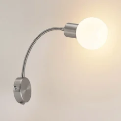 Lindby Lioma vegglampe med fleksibel arm, nikkel Hot
