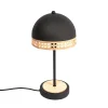Lindby Lonnaris bordlampe med rotting, svart| Bordlamper