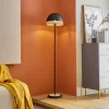 Lindby Lonnaris gulvlampe med rotting, svart| Gulvlamper