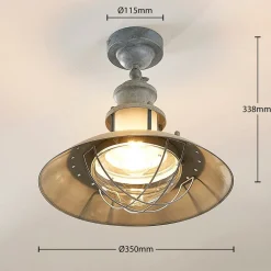 Lindby Louisanne taklampe, grågrønn, metall, Ø 35cm| Design- Og Hotellbelysning