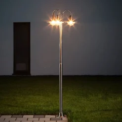 Lindby lyktestolpe Damion, 200 cm, 3 lyskilder, E27, IP44| Lyktestolper