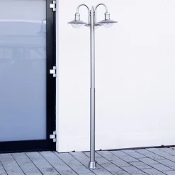 Lindby lyktestolpe Damion, 200 cm, 3 lyskilder, E27, IP44| Lyktestolper
