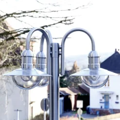 Lindby lyktestolpe Damion, 200 cm, 3 lyskilder, E27, IP44| Lyktestolper