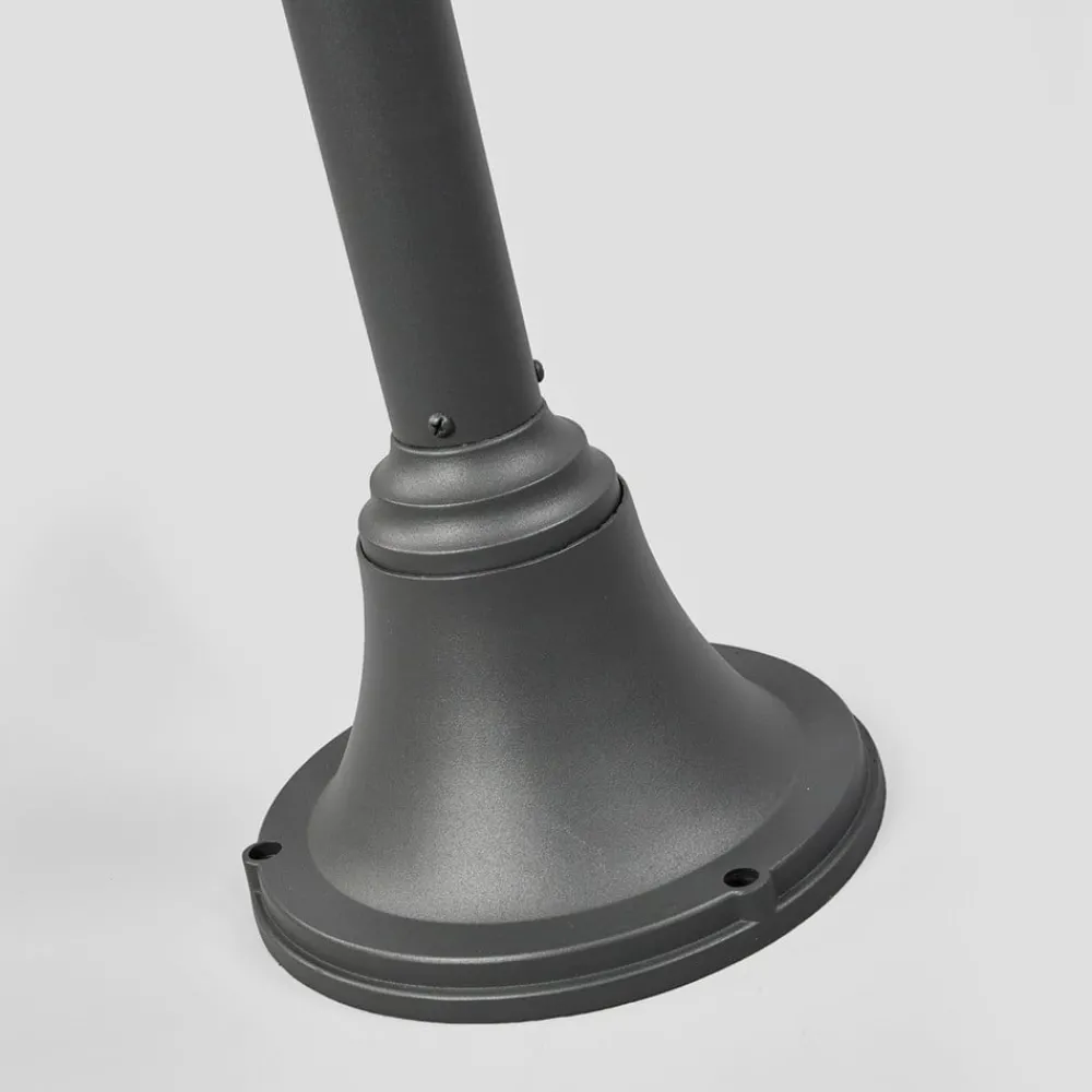 Lindby Madea utelampe, grå, 2 lyskilder, 212 cm, E27, IP44| Lyktestolper