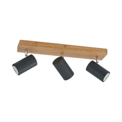 Lindby Maniva downlight, 44 cm, 3 lyskilder, svart, GU10| Spotter I Tak|Taklamper