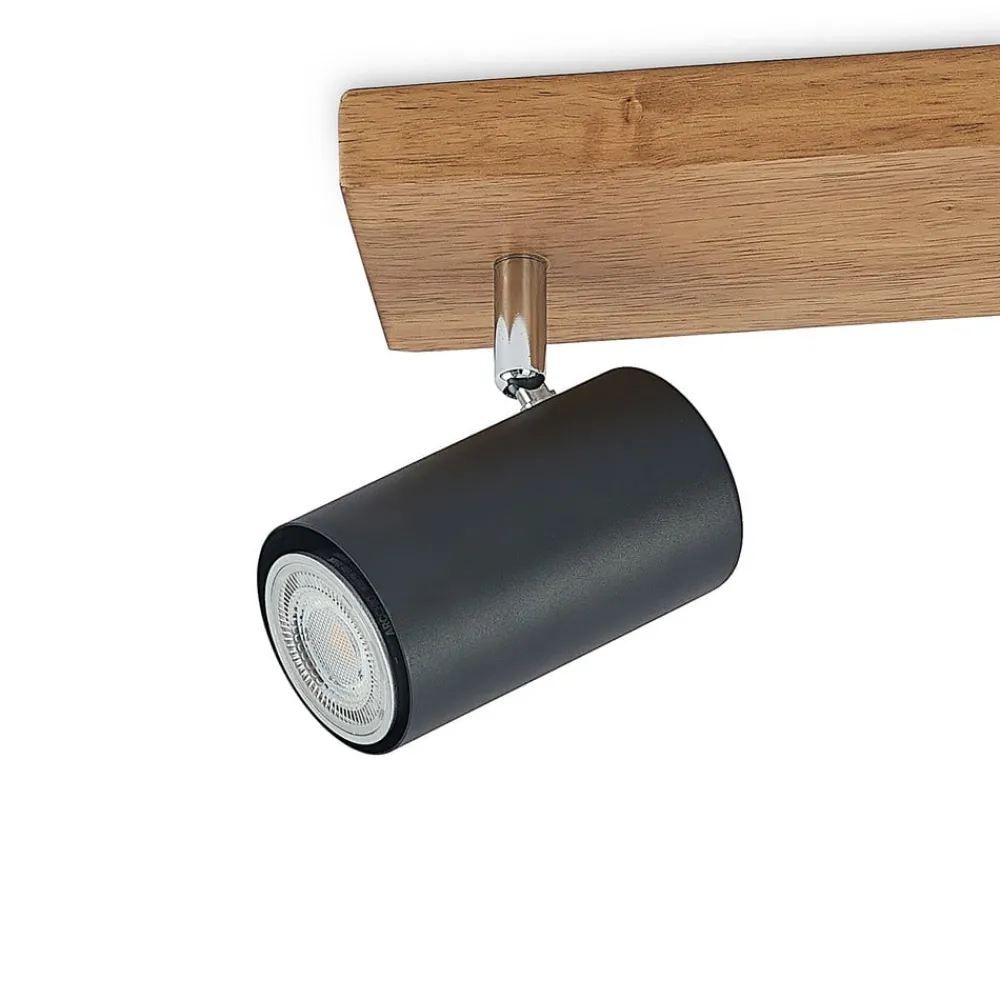 Lindby Maniva downlight, 44 cm, 3 lyskilder, svart, GU10| Spotter I Tak|Taklamper