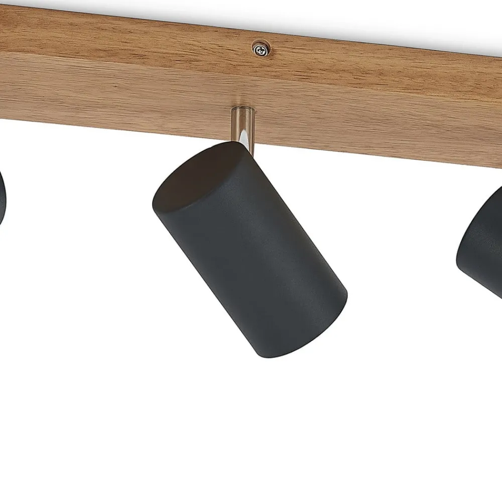 Lindby Maniva downlight, 44 cm, 3 lyskilder, svart, GU10| Spotter I Tak|Taklamper