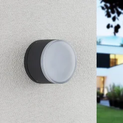 Lindby Mathea utendørs LED-taklampe, sylinder| Kommersiell Utebelysning|Led-Utendørs