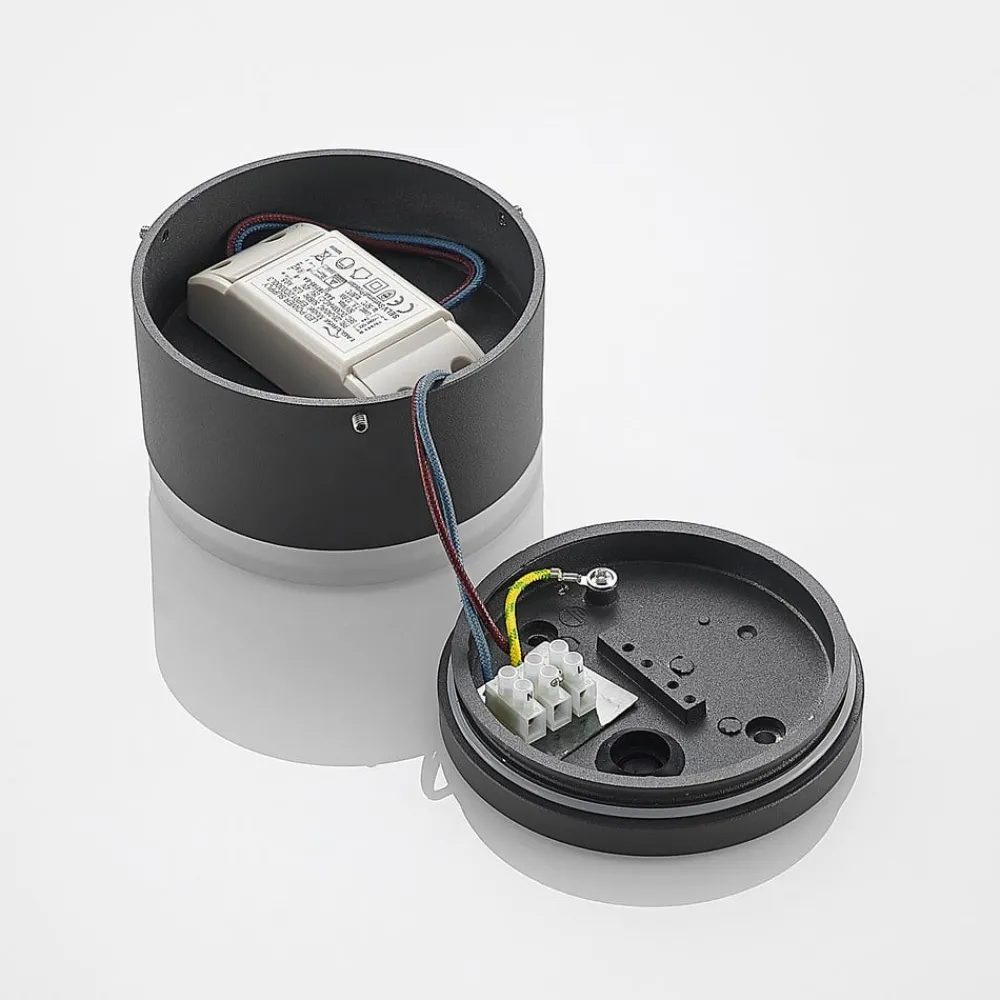 Lindby Mathea utendørs LED-taklampe, sylinder| Kommersiell Utebelysning|Led-Utendørs