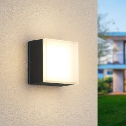 Lindby Mathea utendørs LED-taklampe, kantet| Kommersiell Utebelysning|Led-Utendørs